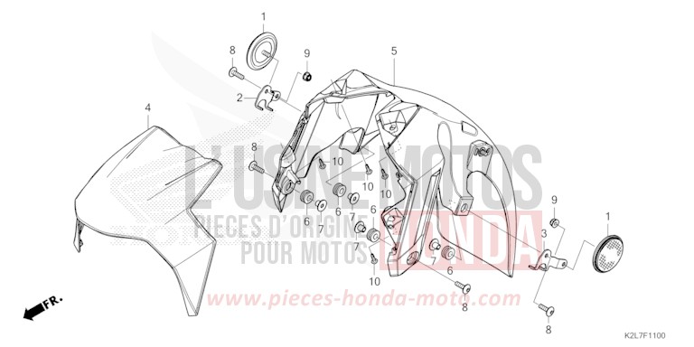 KOTFLUEGEL, VORNE von ADV 350 MAT COAL BLACK METALLIC (NHC81) von 2026